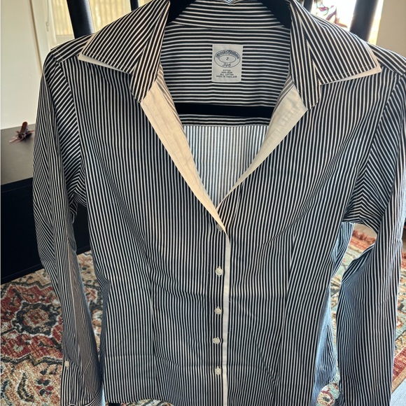 Brooks Brothers Black and White Striped Shirt - Picture 2 of 4